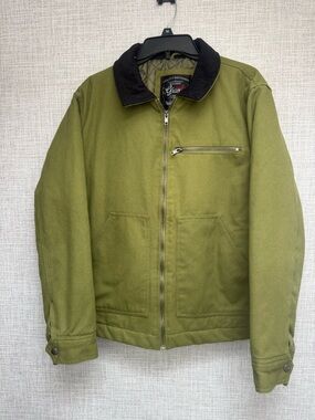 Beautiful Giant Garments Olive Green Canvas Trucker Jacket, Size M